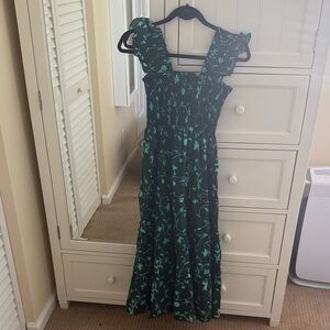 Hill House Black and Green Maxi Dress